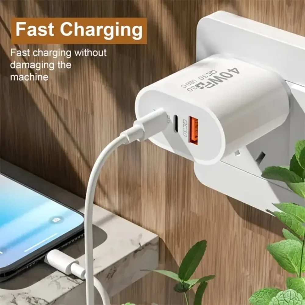 🔥2PK New 40W USB PD Fast Charge 3.0 Power Adapter For iPhone